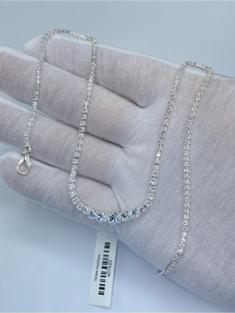 Swarovski Crystal Elements White Crystal Tennis Necklace Bridal Formal